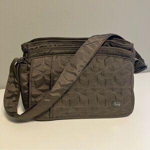 Lug Wings Adjustable Crossbody Multi-Pocket Bag in Brushed Walnut (gray/brown)